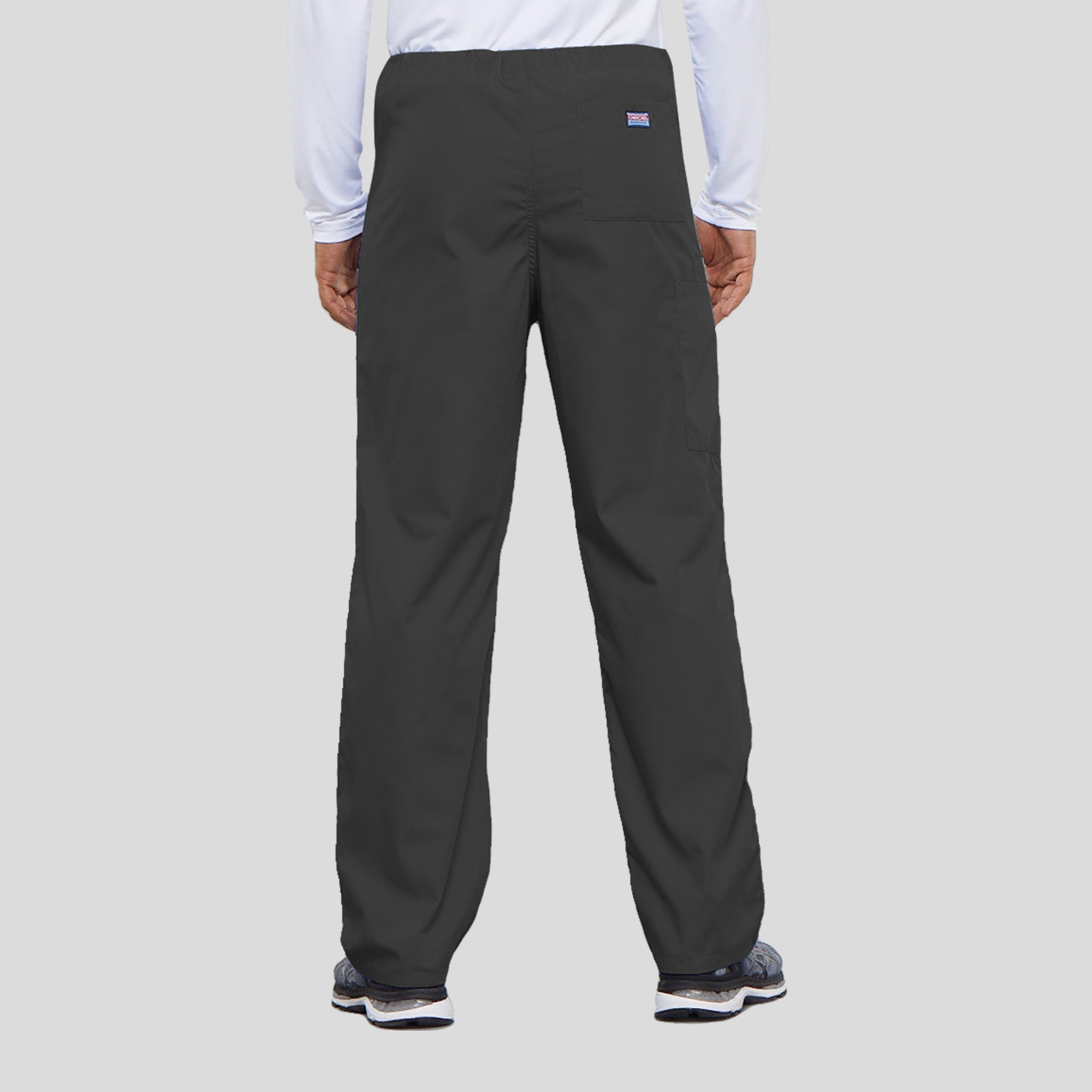 Unisex Drawstring Cargo Scrub Pant | Pewter