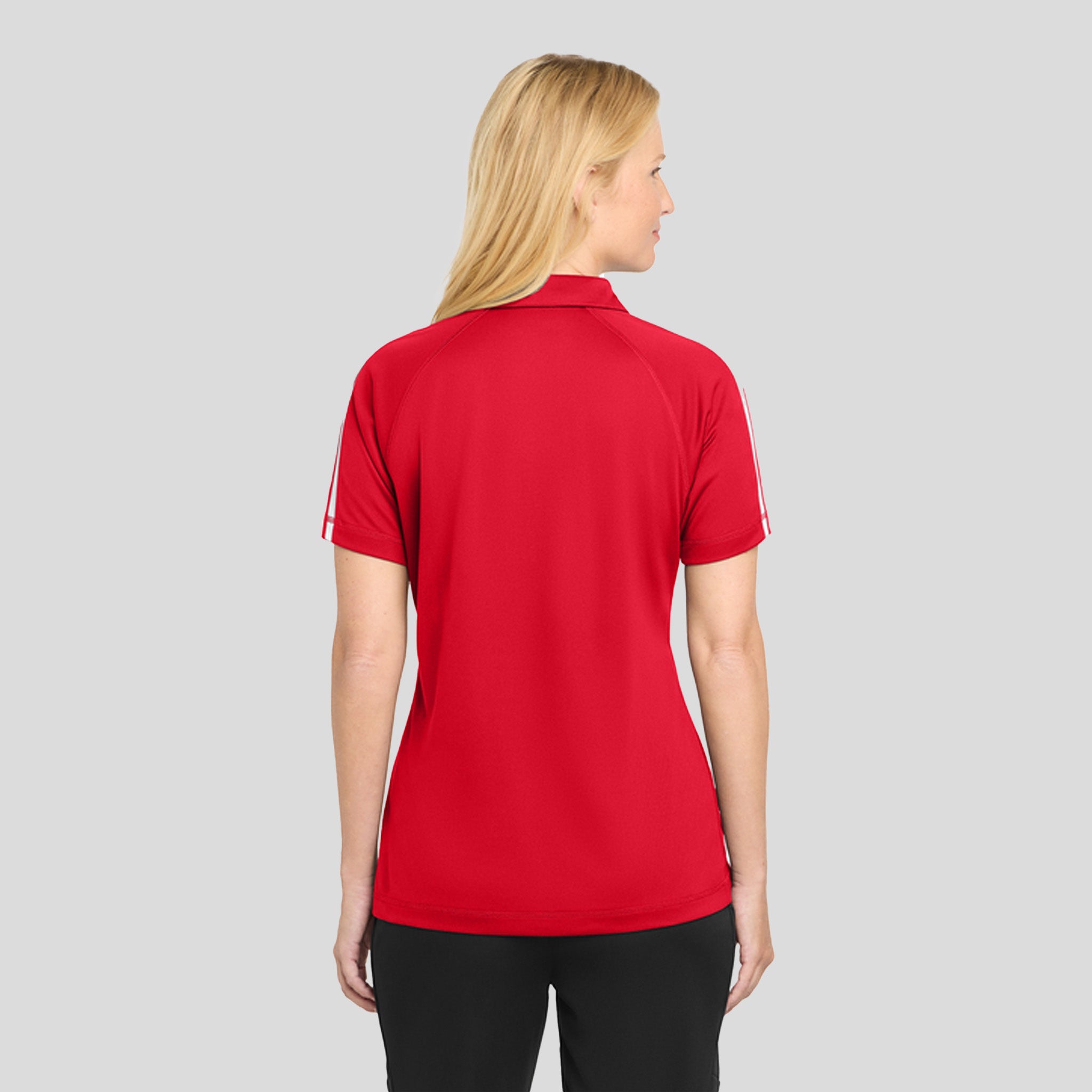Women's PosiChargeยฎ Micro-Mesh Colorblock Polo | Red/White