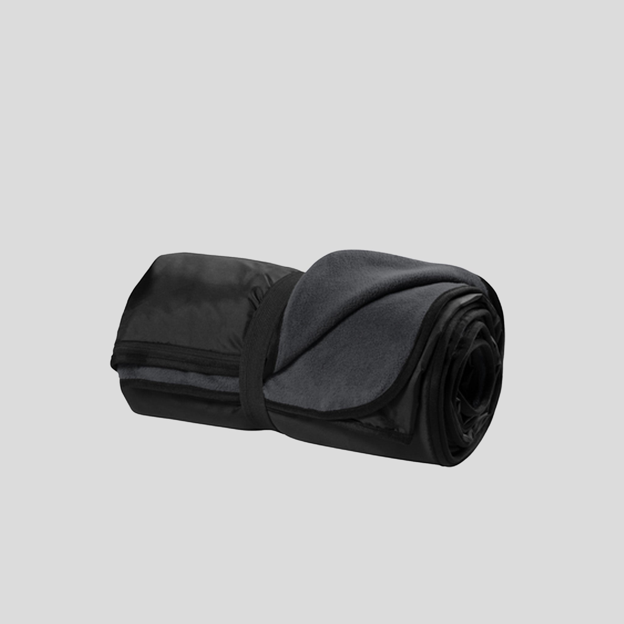 Fleece & Poly Travel Blanket | Lead Grey/Black