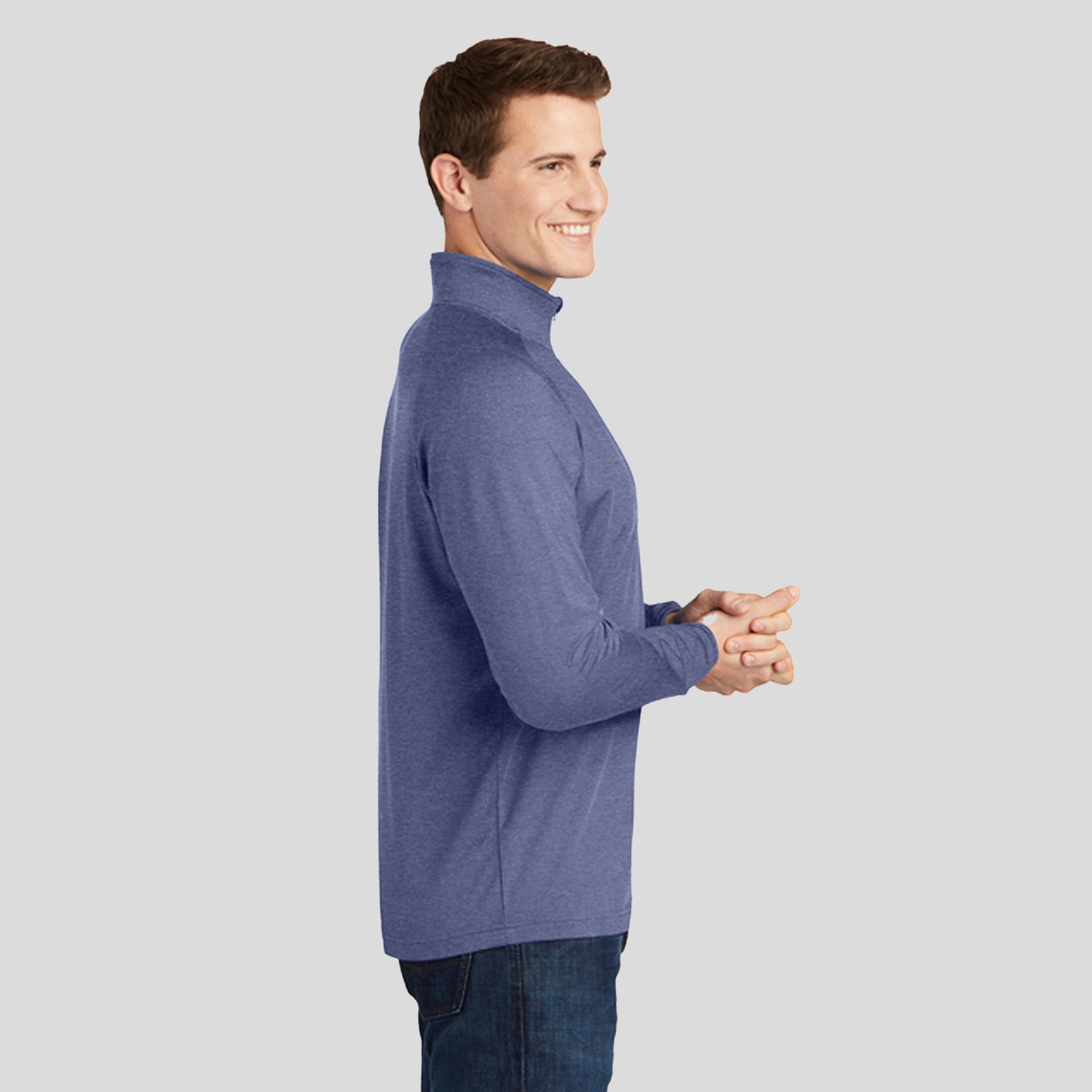 Sport-Wickยฎ Stretch 1/4-Zip Pullover | True Navy Heather